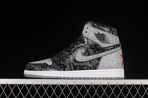 All categories Air Jordan Jordan series basketball shoes Air Jordan 1 High Pure original version Air Jordan 1 High OG "Rebellionaire" AJ1 Joe 1 black and gray banned "Rebelionaire" high-top basketball shoes 555088-036